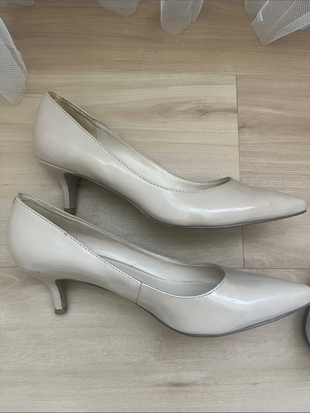 Nine West Nude Patent Pointed-Toe Pumps - Picture 3 of 6